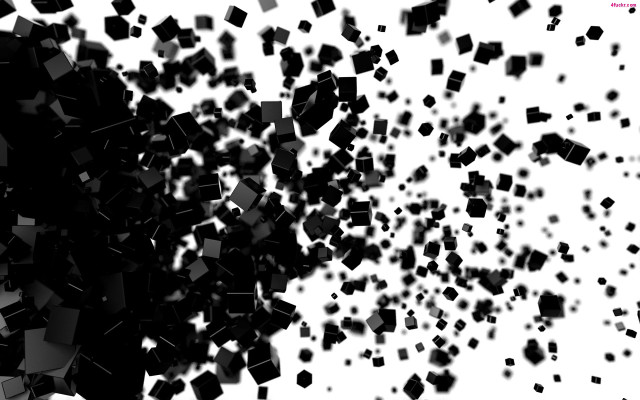 Cubes flying black white background #2 free wallpaper - medium preview image