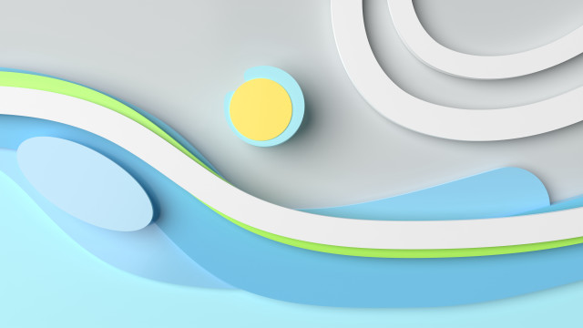 Blue green yellow ball curved free wallpaper - medium preview image