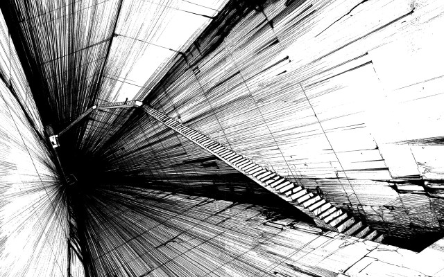 Spiral staircase sky monochrome rain free wallpaper - medium preview image