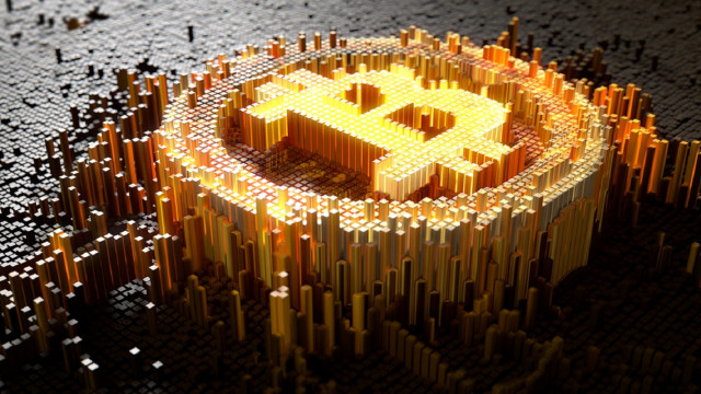 Bitcoin mosaic gold silver city free wallpaper - medium preview image