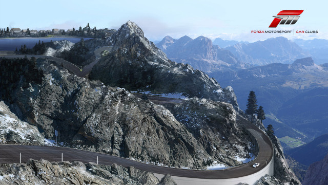 Mountain road curve lake skyline free wallpaper - medium preview image