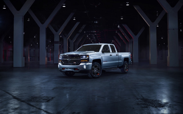 Silver truck dark room columns free wallpaper - medium preview image