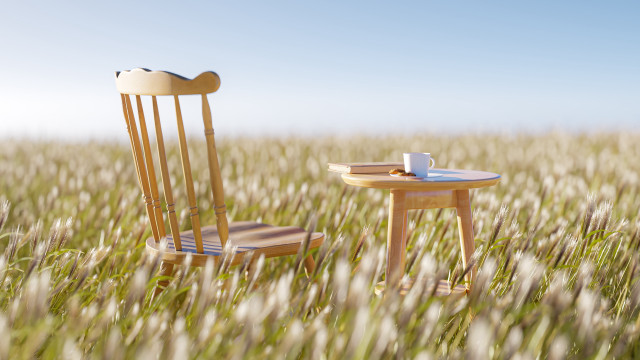 Wooden chair table coffee book free wallpaper - medium preview image