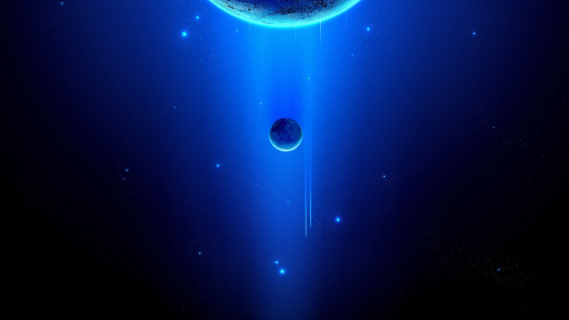Blue space planet star glow free wallpaper - medium preview image