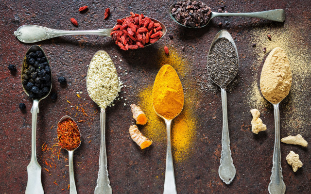 Spoons food variety table night free wallpaper - medium preview image