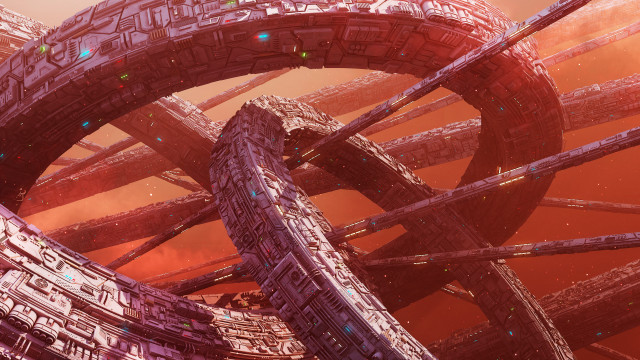 Giant wheel red sky glow free wallpaper - medium preview image