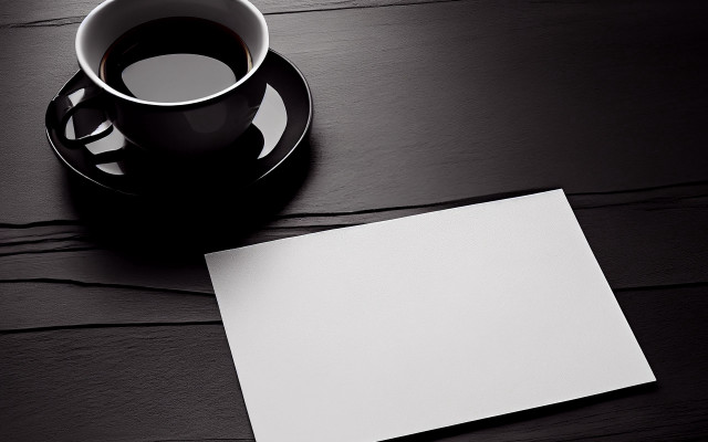 Coffee paper pen pencil minimalist free wallpaper - medium preview image