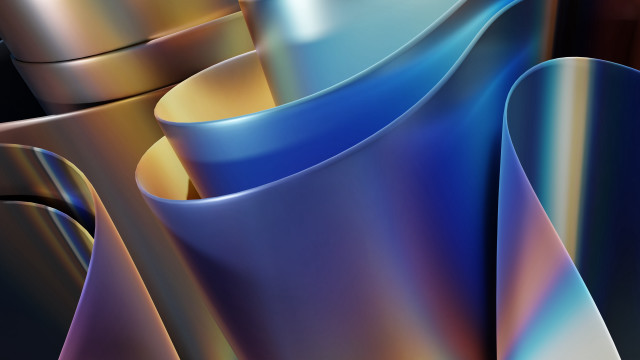 Metal object blue yellow abstract free wallpaper - medium preview image