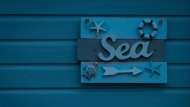 Sea starfish anchor lifesaver typographic free wallpaper - medium preview image