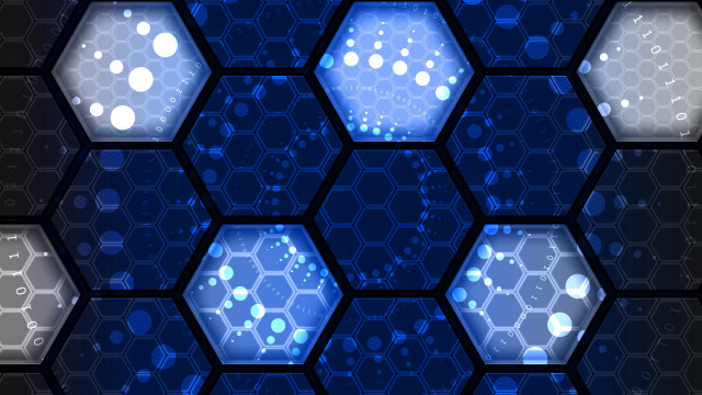 Blue honeycomb bubbles hexagonal pattern free wallpaper - medium preview image