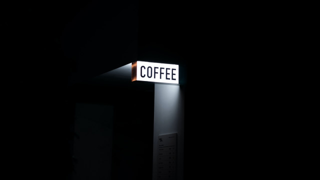 Lit coffee sign evariste luminais free wallpaper - medium preview image
