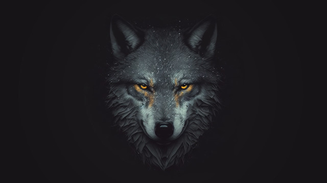 White wolf yellow eyes gothic free wallpaper - medium preview image