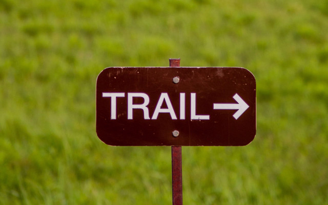 Trail sign green grass arrow free wallpaper - medium preview image