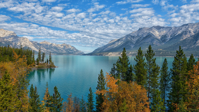 Lake mountains trees clouds autumn #2 free wallpaper - medium preview image