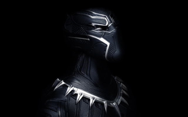 Black panther armor spikes monochrome free wallpaper - medium preview image
