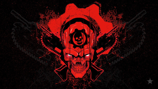 Skull gun helmet red eyes free wallpaper - medium preview image