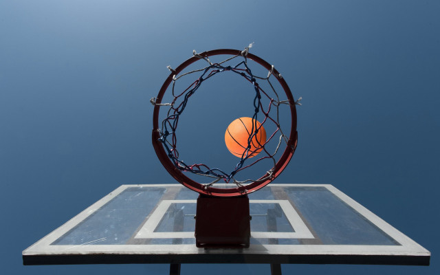 Basketball hoop basketball blue sky free wallpaper - medium preview image