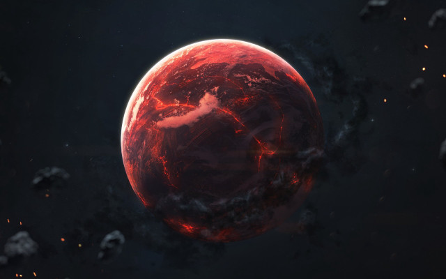 Red planet smoke dark sky free wallpaper - medium preview image