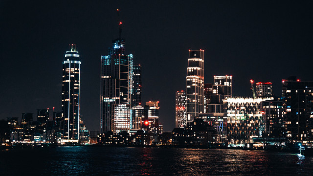 Cityscape night lights boat architecture free wallpaper - medium preview image