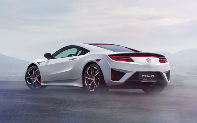 White sports car mountains clouds free wallpaper - medium preview image