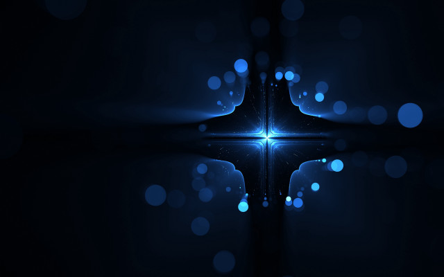 Blue cross hologram lights reflection free wallpaper - medium preview image