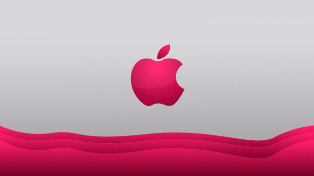 Apple logo gray pink background free wallpaper - medium preview image