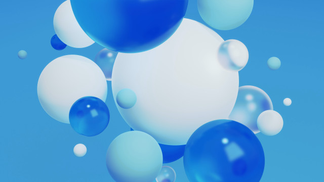 Blue white balloons floating blue free wallpaper - medium preview image