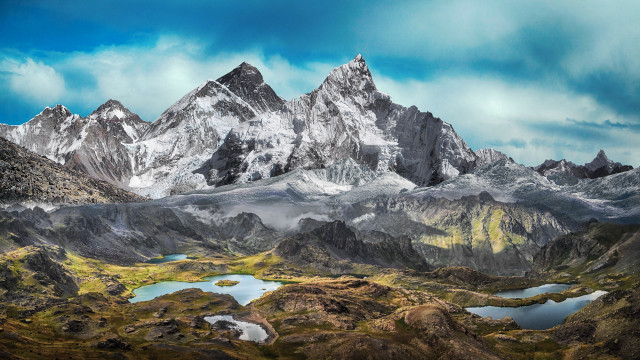 Mountain lake cloudy sky fantasy #2 free wallpaper - medium preview image