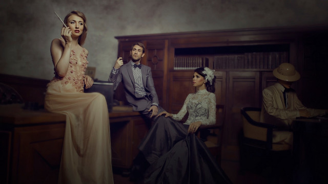 Formal wear desk portrait baroque free wallpaper - medium preview image