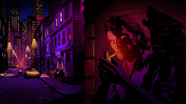 Man street night neon face free wallpaper - medium preview image