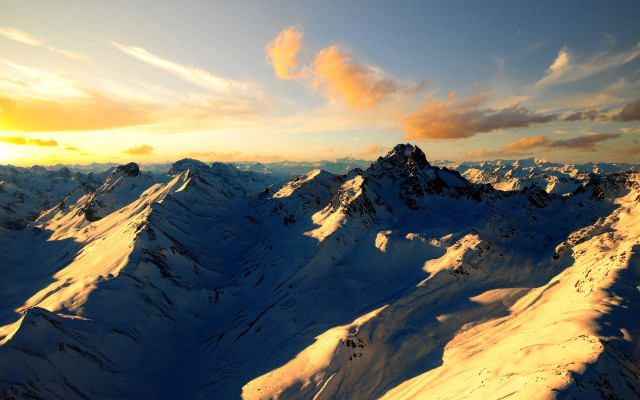 Mountain range sunset plane window free wallpaper - medium preview image