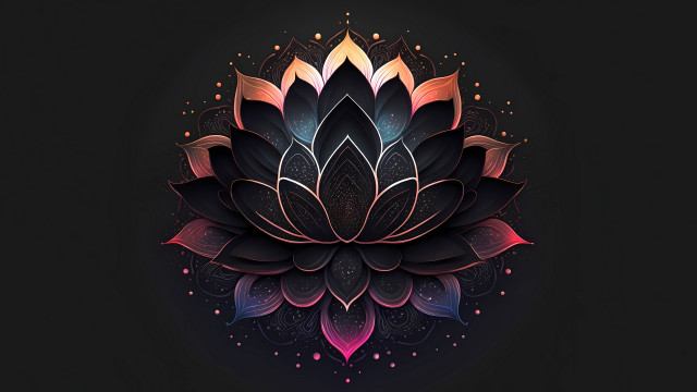 Flower pink blue center surrounded free wallpaper - medium preview image