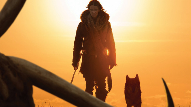 Primitivism man furcoat dog sunset free wallpaper - medium preview image