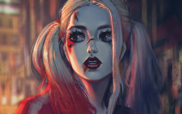 Creepy redhair woman fantasy digitalpainting free wallpaper - medium preview image