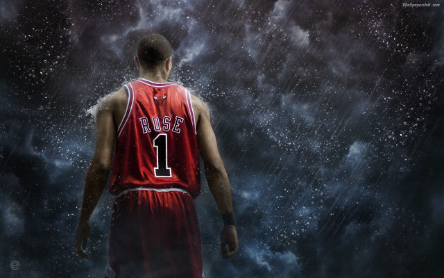Basketball player rain red jersey free wallpaper - medium preview image