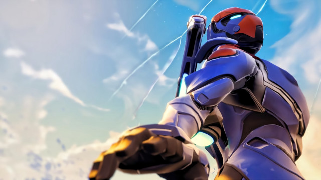 Futuristic man gun sky clouds free wallpaper - medium preview image