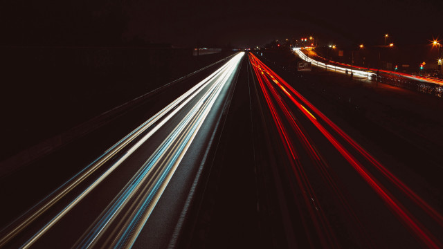 Highway traffic night longexposure lightstreaks free wallpaper - medium preview image