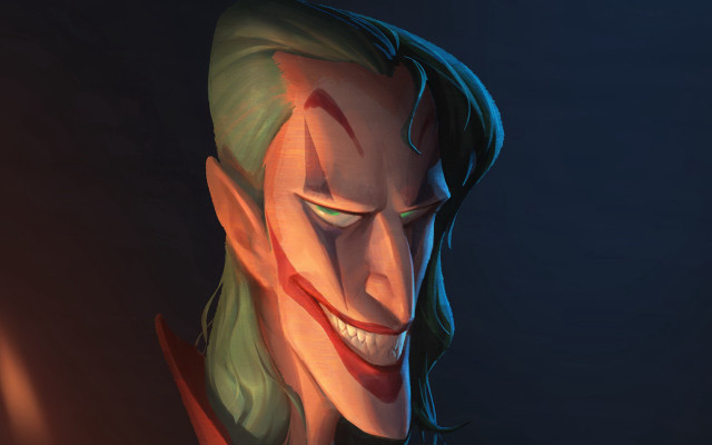 Creepy green haired man sinister free wallpaper - medium preview image