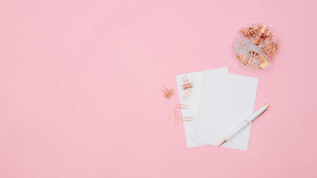 Pink notepad pen earrings gold free wallpaper - medium preview image