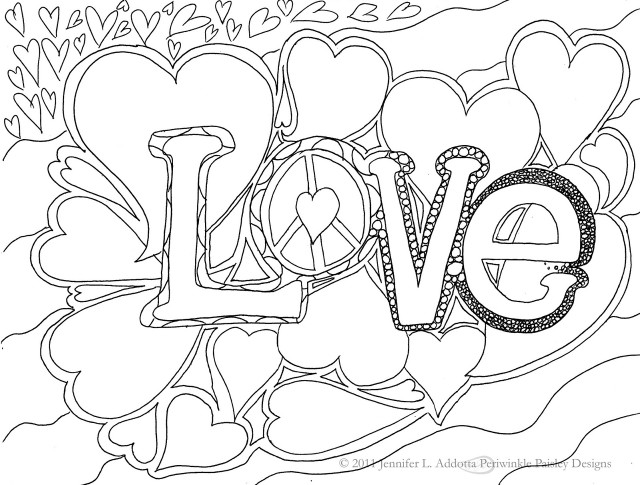 Love coloring page hearts bottom free wallpaper - medium preview image