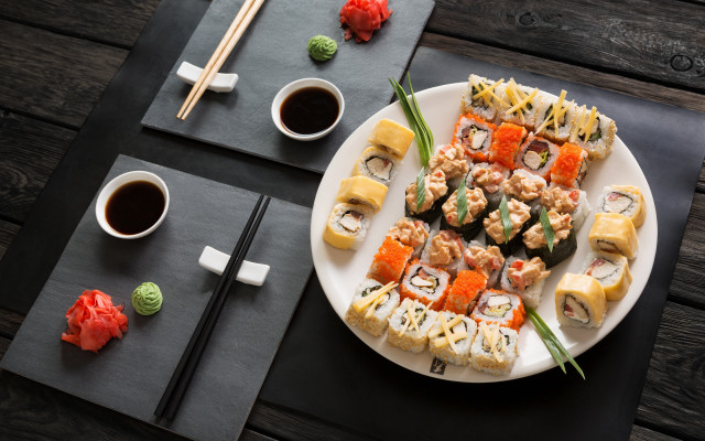 Sushi chopsticks coffee food photography free wallpaper - medium preview image