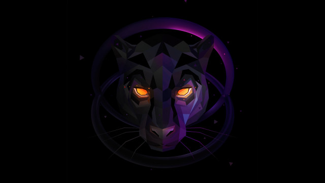 Black tiger glowing eyes purple free wallpaper - medium preview image