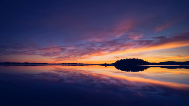 Sunset island water clouds hudson free wallpaper - medium preview image