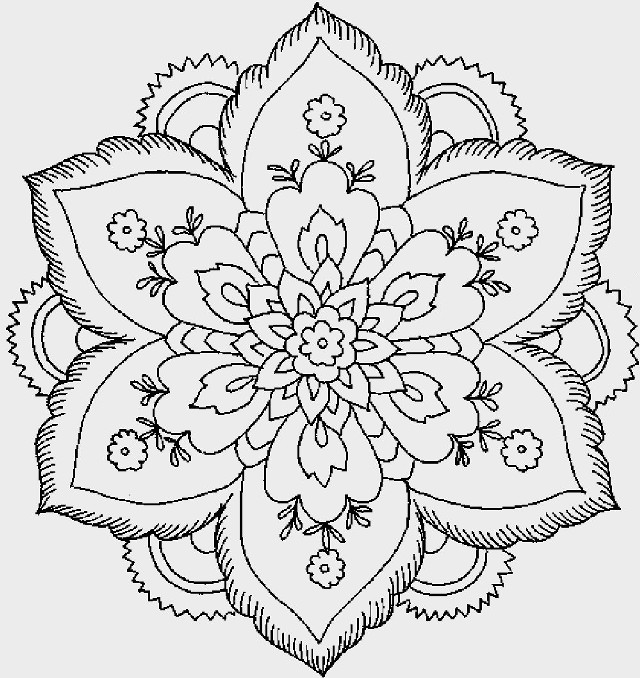 Black white flower center drawing free wallpaper - medium preview image