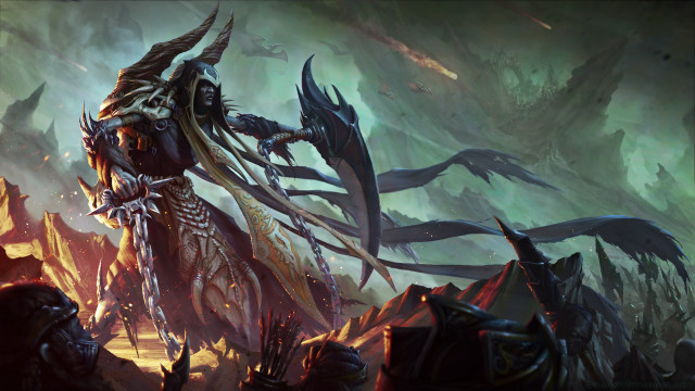 Demonic demon sword forest fantasy free wallpaper - medium preview image