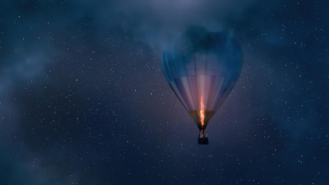 Hot air balloon night sky free wallpaper - medium preview image