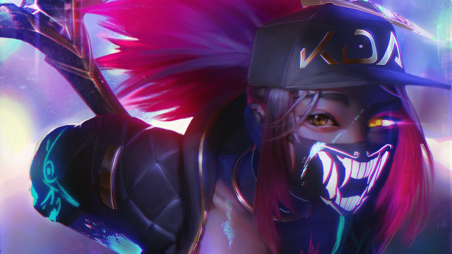 Red haired cyberpunk baseball artist free wallpaper - medium preview image