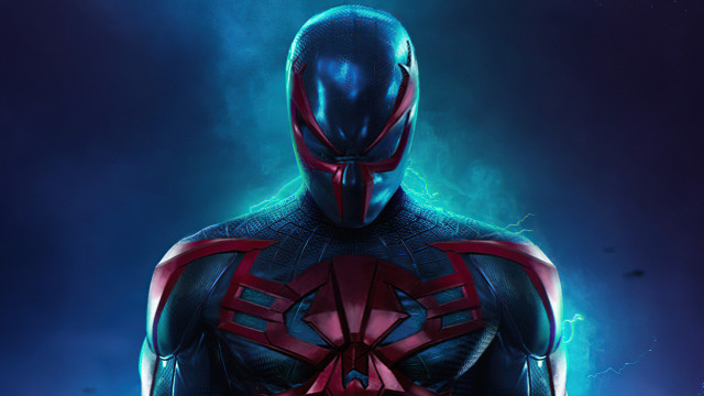 Man black suit red mask free wallpaper - medium preview image