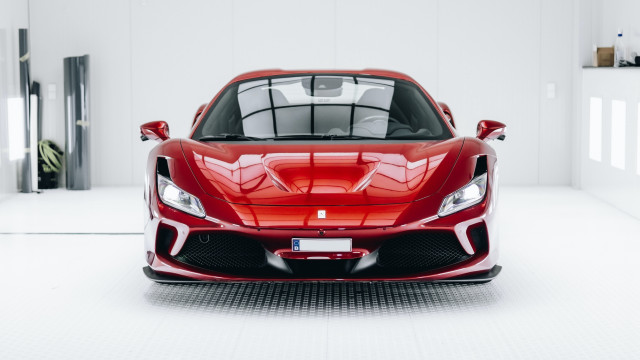 Red sports car white room free wallpaper - medium preview image