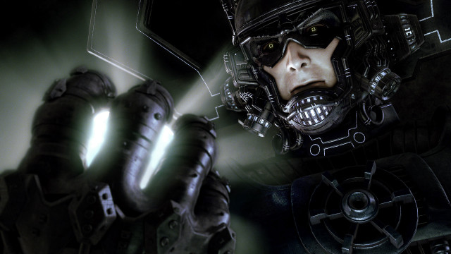 Man helmet light machine face free wallpaper - medium preview image